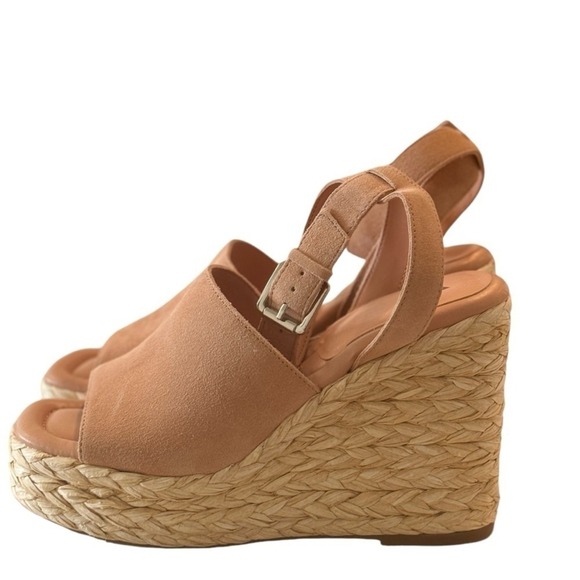 Marc Fisher LTD Nelly Espadrille Wedge Sandals Blush Suede Ankle Strap Size 8M - Picture 10 of 12